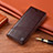 Leather Case Stands Flip Cover Holder H09P for Realme 8 5G Brown