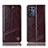 Leather Case Stands Flip Cover Holder H09P for Realme Q3s 5G Brown