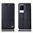 Leather Case Stands Flip Cover Holder H09P for Vivo iQOO 8 Pro 5G Black