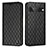 Leather Case Stands Flip Cover Holder H09X for Google Pixel 7 Pro 5G Black