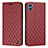 Leather Case Stands Flip Cover Holder H09X for Motorola Moto E22S Red