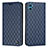 Leather Case Stands Flip Cover Holder H09X for Motorola Moto E32 India Blue