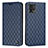 Leather Case Stands Flip Cover Holder H09X for Motorola Moto G72 Blue