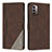 Leather Case Stands Flip Cover Holder H09X for Nokia G11 Brown