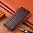 Leather Case Stands Flip Cover Holder H10P for Google Pixel 8 5G Brown