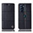 Leather Case Stands Flip Cover Holder H10P for Motorola Moto Edge X30 5G Black