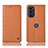 Leather Case Stands Flip Cover Holder H10P for Motorola MOTO G52 Orange