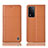 Leather Case Stands Flip Cover Holder H10P for Oppo A93s 5G Orange