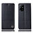 Leather Case Stands Flip Cover Holder H10P for Oppo A94 5G Black