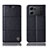 Leather Case Stands Flip Cover Holder H10P for Oppo K10 5G Black