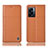 Leather Case Stands Flip Cover Holder H10P for Oppo K10 5G India Orange