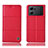 Leather Case Stands Flip Cover Holder H10P for Oppo K10 5G Red