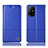 Leather Case Stands Flip Cover Holder H10P for Oppo Reno5 Z 5G Blue