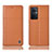 Leather Case Stands Flip Cover Holder H10P for Oppo Reno7 Lite 5G Orange