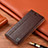 Leather Case Stands Flip Cover Holder H10P for Realme 9i 5G Brown