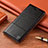 Leather Case Stands Flip Cover Holder H10P for Samsung Galaxy S21 FE 5G Black