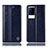 Leather Case Stands Flip Cover Holder H10P for Vivo iQOO 8 Pro 5G Blue