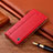 Leather Case Stands Flip Cover Holder H10P for Vivo V27e 5G Red