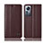 Leather Case Stands Flip Cover Holder H10P for Xiaomi Mi 12 5G Brown