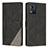 Leather Case Stands Flip Cover Holder H10X for Motorola Moto E13 Black