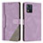 Leather Case Stands Flip Cover Holder H10X for Motorola Moto E13 Purple