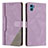 Leather Case Stands Flip Cover Holder H10X for Motorola Moto E22S Purple