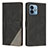 Leather Case Stands Flip Cover Holder H10X for Motorola Moto G 5G (2023) Black