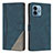 Leather Case Stands Flip Cover Holder H10X for Motorola Moto G 5G (2023) Blue