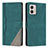 Leather Case Stands Flip Cover Holder H10X for Motorola Moto G53 5G Green