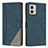 Leather Case Stands Flip Cover Holder H10X for Motorola Moto G53j 5G Blue