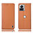 Leather Case Stands Flip Cover Holder H11P for Motorola Moto Edge X30 Pro 5G Orange