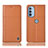 Leather Case Stands Flip Cover Holder H11P for Motorola Moto G31 Orange