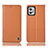 Leather Case Stands Flip Cover Holder H11P for Motorola Moto G32 Orange