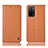Leather Case Stands Flip Cover Holder H11P for Oppo A55 5G Orange
