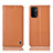 Leather Case Stands Flip Cover Holder H11P for Oppo A74 5G Orange