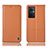 Leather Case Stands Flip Cover Holder H11P for Oppo A96 5G Orange