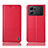 Leather Case Stands Flip Cover Holder H11P for Oppo K10 5G Red