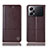 Leather Case Stands Flip Cover Holder H11P for Oppo K10 Pro 5G Brown