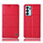 Leather Case Stands Flip Cover Holder H11P for Oppo Reno6 5G Red