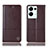 Leather Case Stands Flip Cover Holder H11P for Oppo Reno8 Pro+ Plus 5G Brown