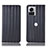 Leather Case Stands Flip Cover Holder H15P for Motorola Moto Edge 30 Ultra 5G Black