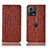 Leather Case Stands Flip Cover Holder H15P for Motorola Moto Edge S30 Pro 5G Brown