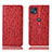 Leather Case Stands Flip Cover Holder H15P for Motorola Moto G50 5G Red