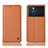 Leather Case Stands Flip Cover Holder H15P for Oppo K9 Pro 5G Orange