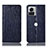 Leather Case Stands Flip Cover Holder H16P for Motorola Moto Edge 30 Ultra 5G Blue