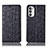 Leather Case Stands Flip Cover Holder H16P for Motorola Moto G71s 5G Black