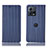 Leather Case Stands Flip Cover Holder H16P for Motorola Moto S30 Pro 5G Blue