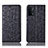 Leather Case Stands Flip Cover Holder H16P for Oppo A54 5G Black