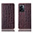 Leather Case Stands Flip Cover Holder H16P for Oppo A77 5G Brown