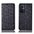 Leather Case Stands Flip Cover Holder H16P for Oppo A96 5G Black